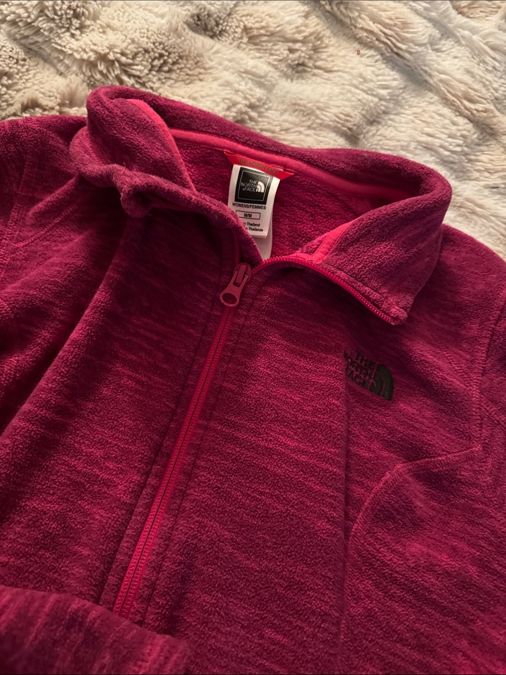 The North Face Women’s Dark Pink Full-Zip Fleece Jacket - Picture 5 of 7